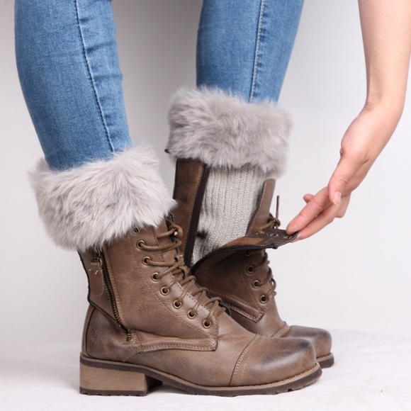 0 Accessories - Winter Fur Cuff Knit Boot Toppers